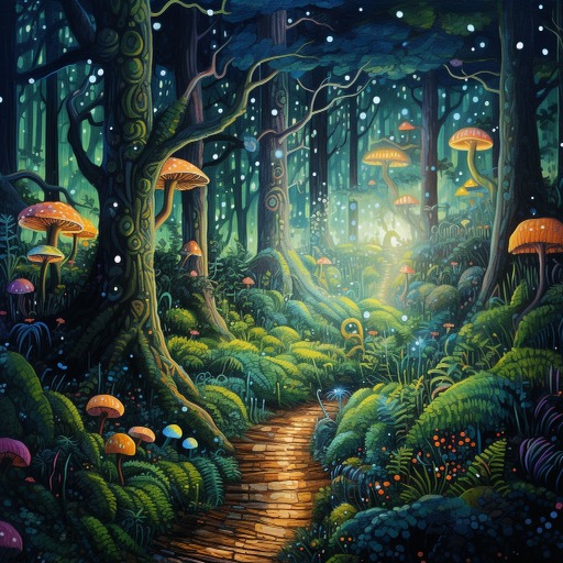 Magical Amanita Muscaria Forest